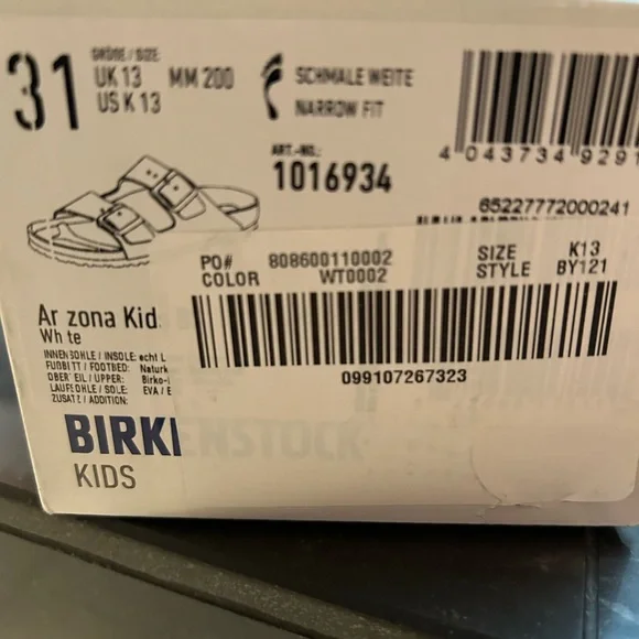 Birkenstock Arizona Kids White Sandals - Picture 2 of 3